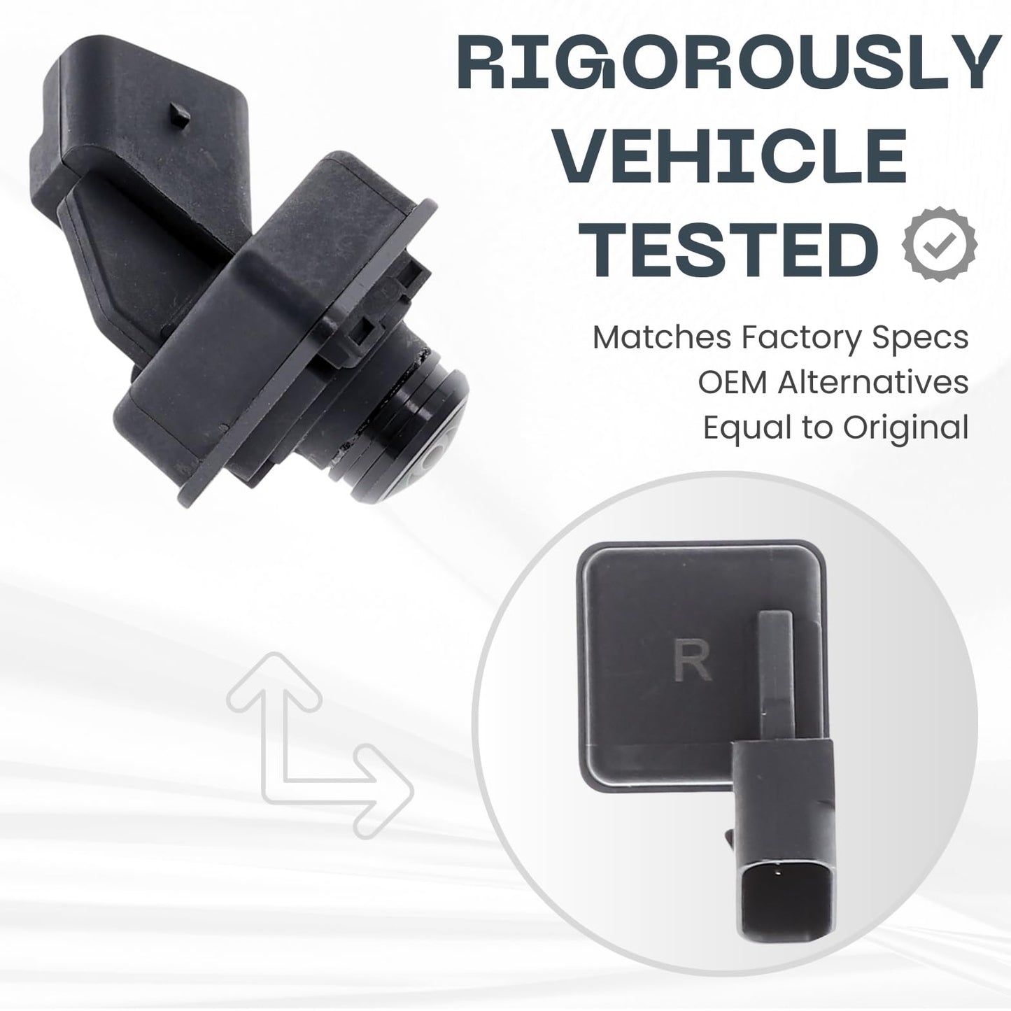 Right Side View Backup Camera Replaces for 2015-2020 Ford F150 Extended Cab/Crew Cab | 2017-2020 Ford F150 Raptor | 2016-2018 Lincoln MKX | 2019-2021 Lincoln Nautilus OE Part # FL3Z19G490AA-R