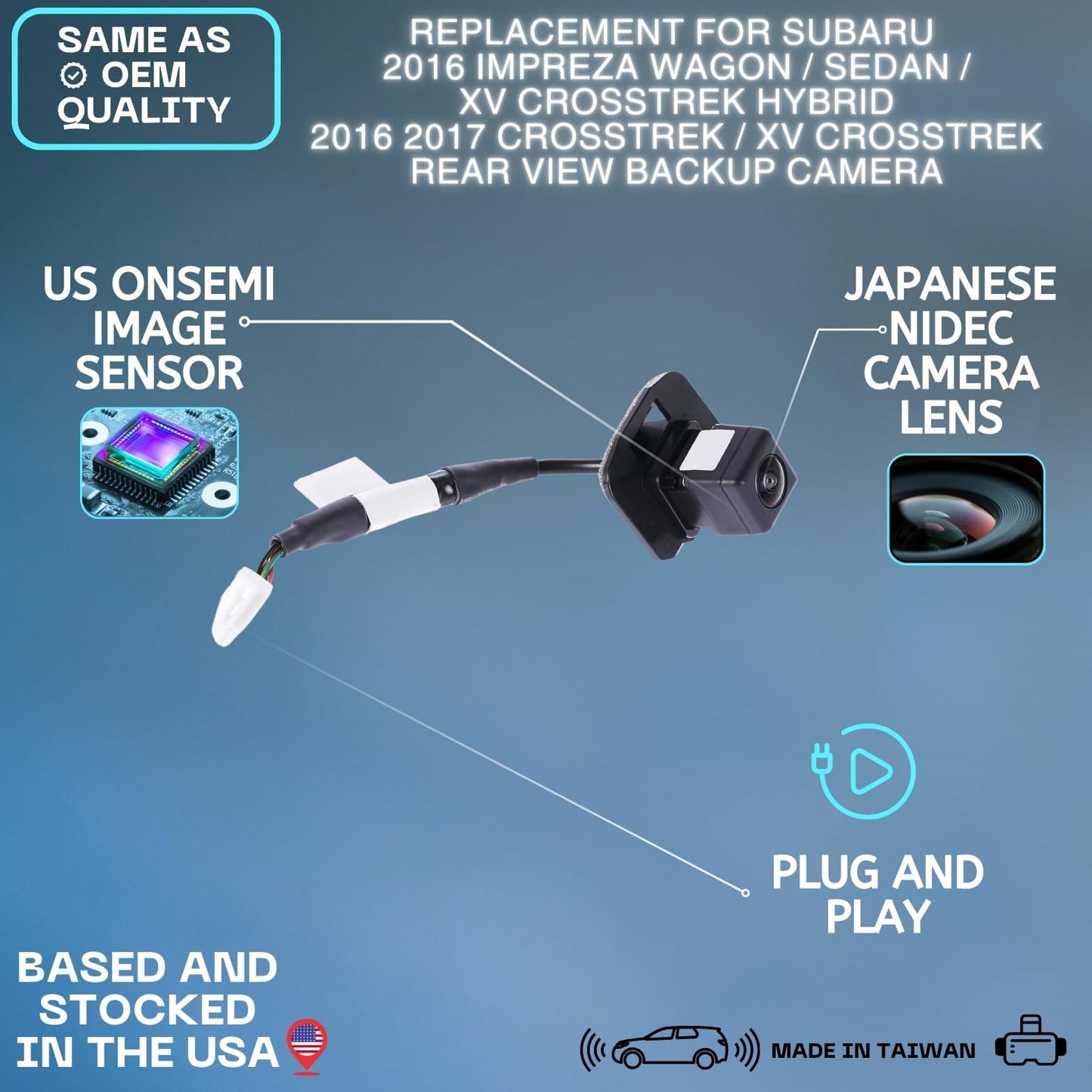 Backup Camera Replaces for 16-17 SUBARU IMPREZA WAGON/SEDAN/XV CROSSTREK HYBRID