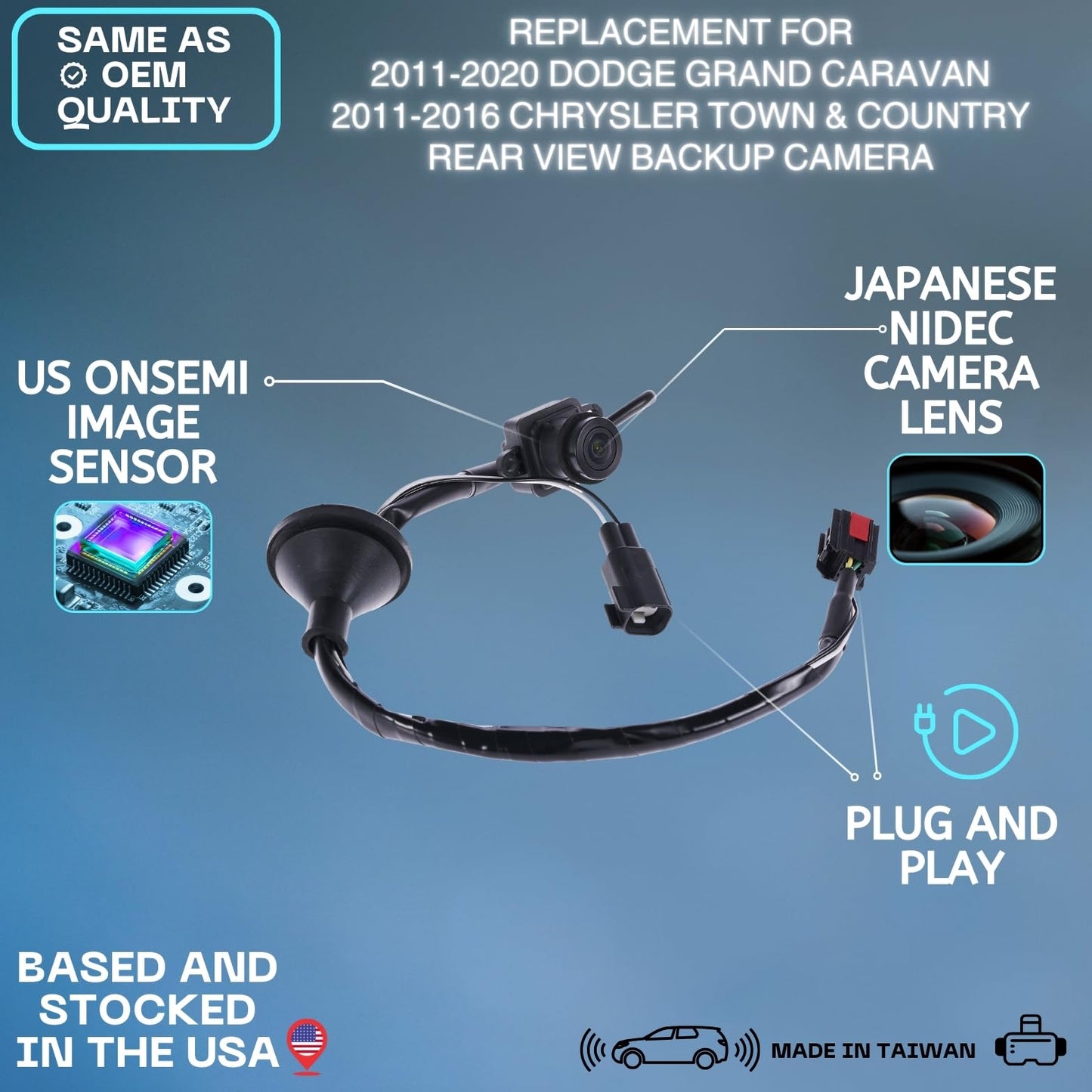 Backup Camera for 11-20 Chrysler 300 Charger Town Dodge Grand Caravan 4672639AA