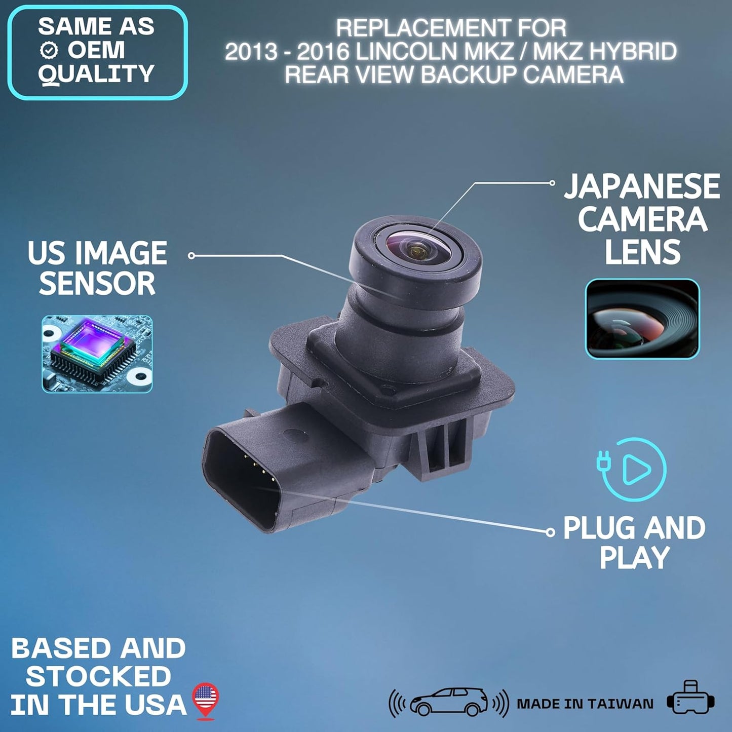 Backup Camera Replaces for 13-16 Lincoln MKZ EP5Z-19G490-A DP5Z-19G490-A