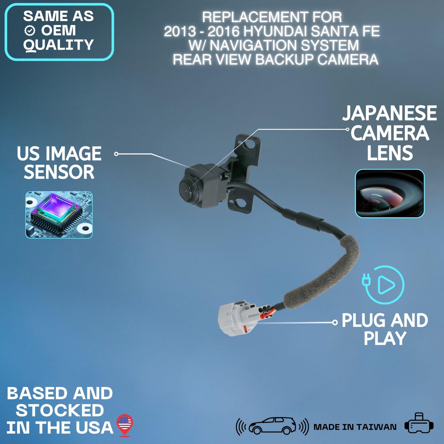 Backup Camera Replaces for 13-15 Hyundai Santa Fe 95760-B8000