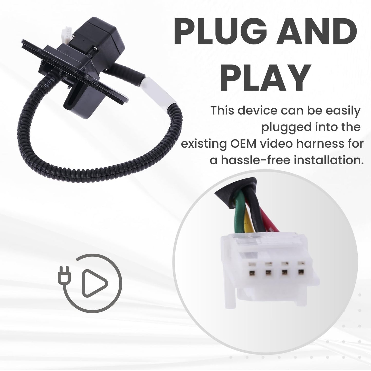 2007 2008 2009 2010 2011 2012 Nissan Altima Sedan Base S SR SL Altima Hybrid 4 door car rear decklid trunk center license plate garnish trim panel mounted reversing rearview parking assist camera module replacement OE 28442ZX61A NI1960100