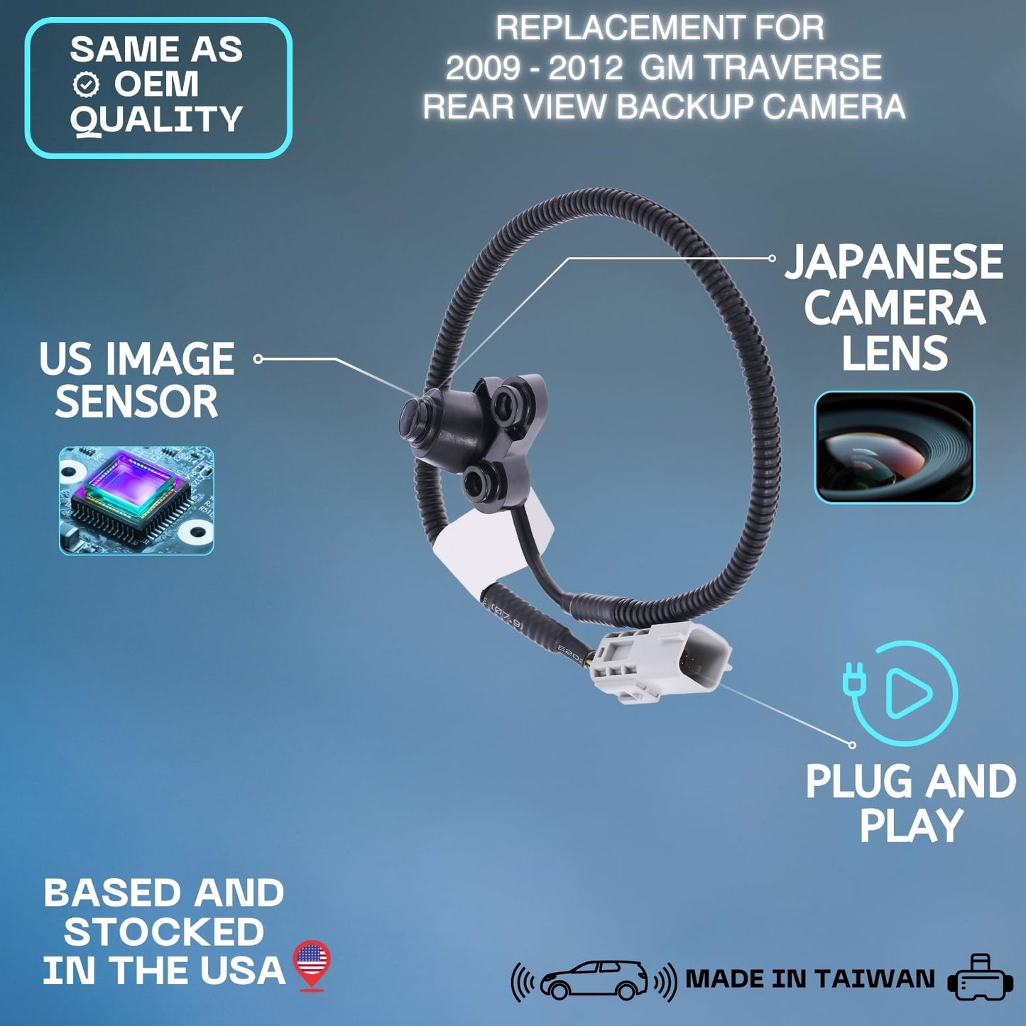 Backup Camera Replaces for 2009 2010 2011 2012 GM TRAVERSE OE Part # 15926125