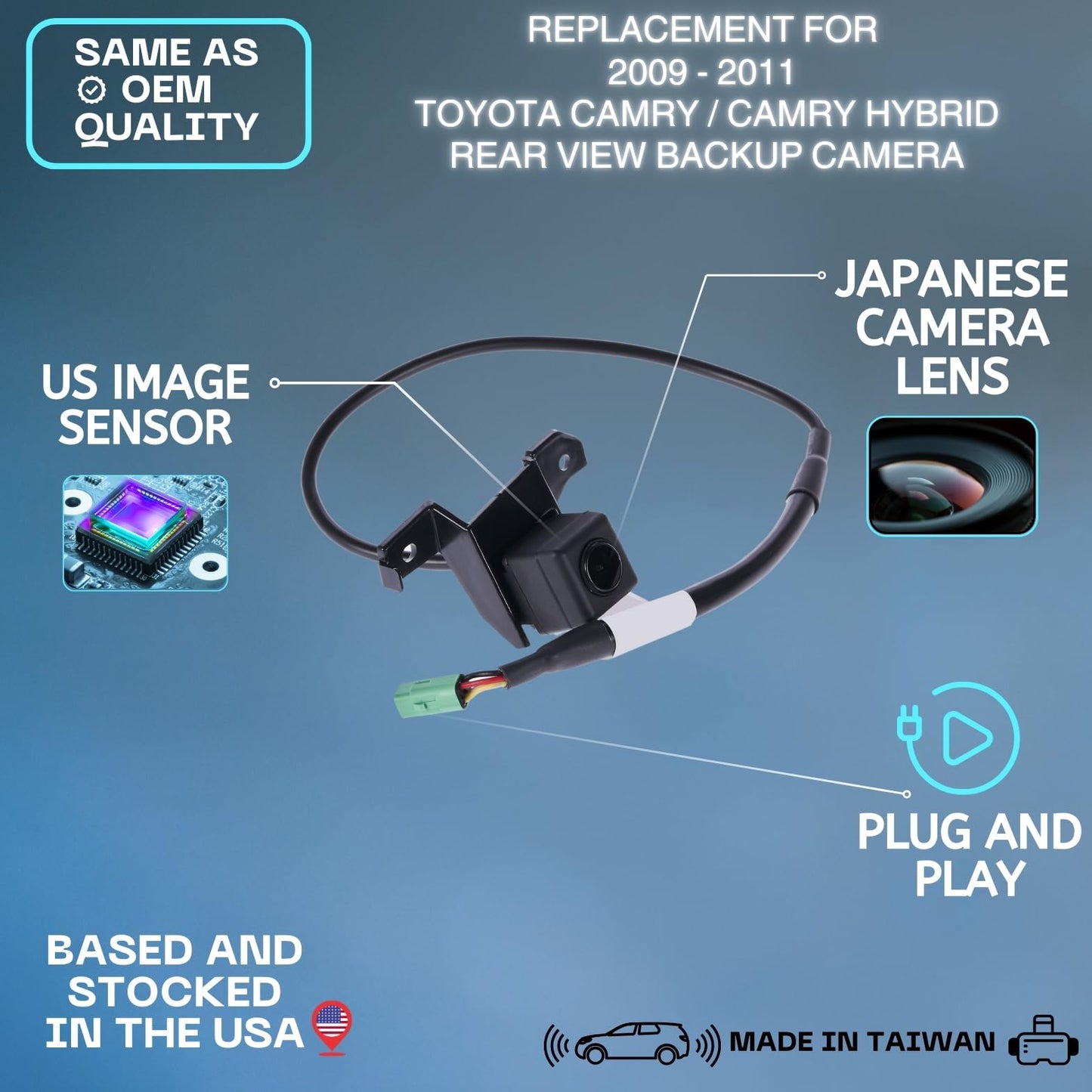 Backup Camera Replaces for 2009 2010 2011 TOYOTA CAMRY/CAMRY HYBRID
