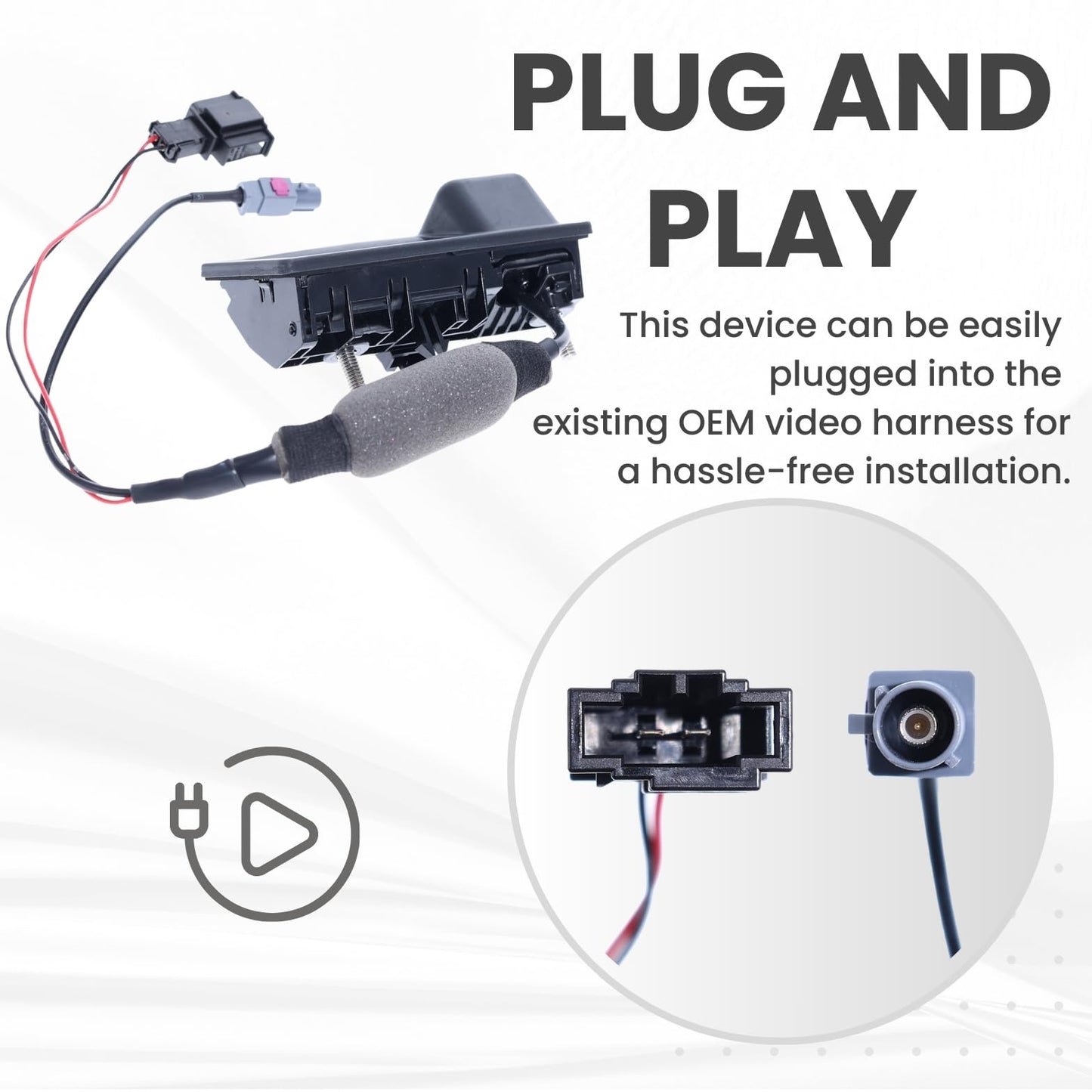 Backup Camera Replaces for Audi 09-16 A4/S4 SED/WGN | 13-16 A4 ALLROAD | 08-17 A5/S5 Coupe | 12-15 A6/S6 | 12-18 A7/S7 | 15-18 Q3 | 09-17 Q5/SQ5 | 13-16 Q5 Hybrid | 14-18 RS7 OE Part # 5N0827566AA