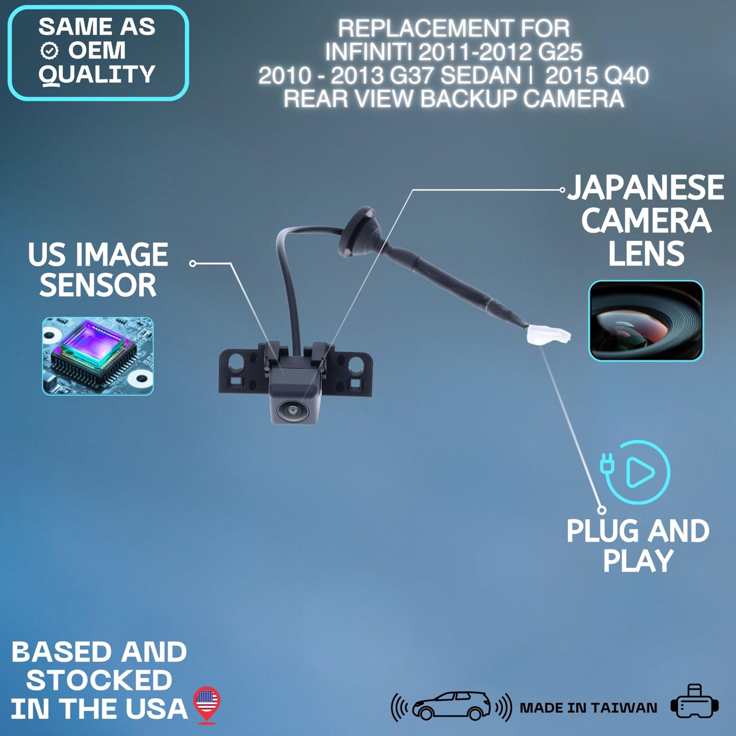 Backup Camera Replaces for 10-15 Infiniti G25 G37 Q40 28442-1NF0B 28442-1NF0A