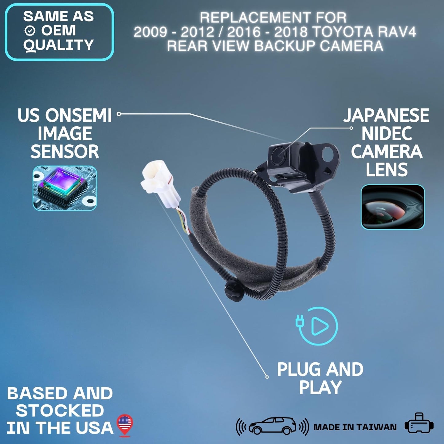Backup Camera Replaces for 2009 2010 2011 2012 2016 2017 2018 Toyota RAV4