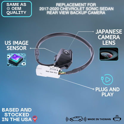 Backup Camera Replaces for 2017 2018 2019 2020 Chevy Sonic Sedan OE Part # 42348355