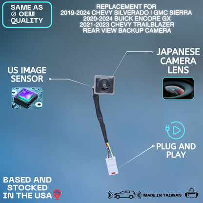 Backup Camera Replaces for 2019-2024 Chevy Silverado | 2019-2024 GMC Sierra/Denali | 2020-2024 Buick Encore GX | 2021-2023 GMC Trailblazer OE Part # 23390515 42549755