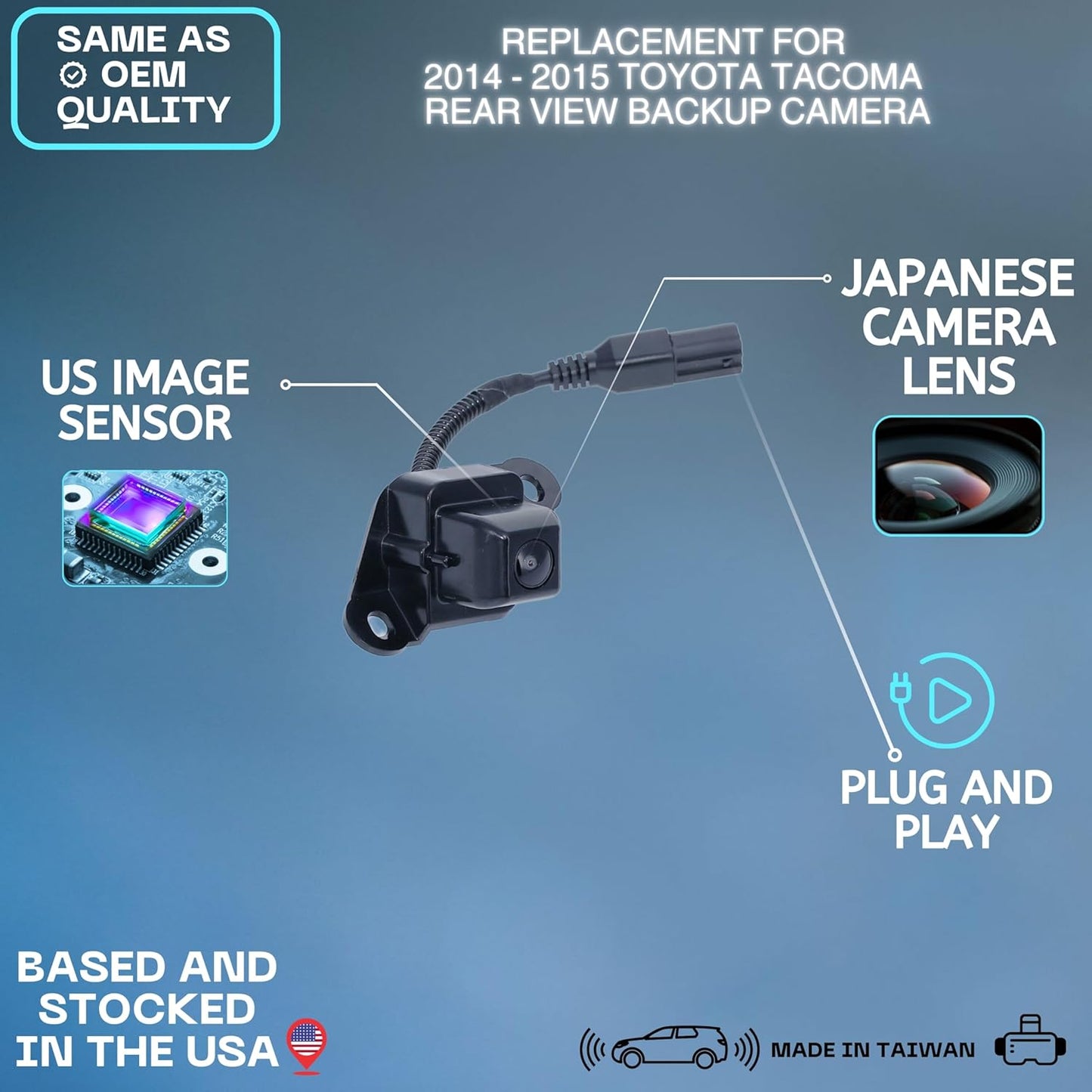 Backup Camera Replaces for 14-15 Toyota Tacoma 86790-04020 86790-04021