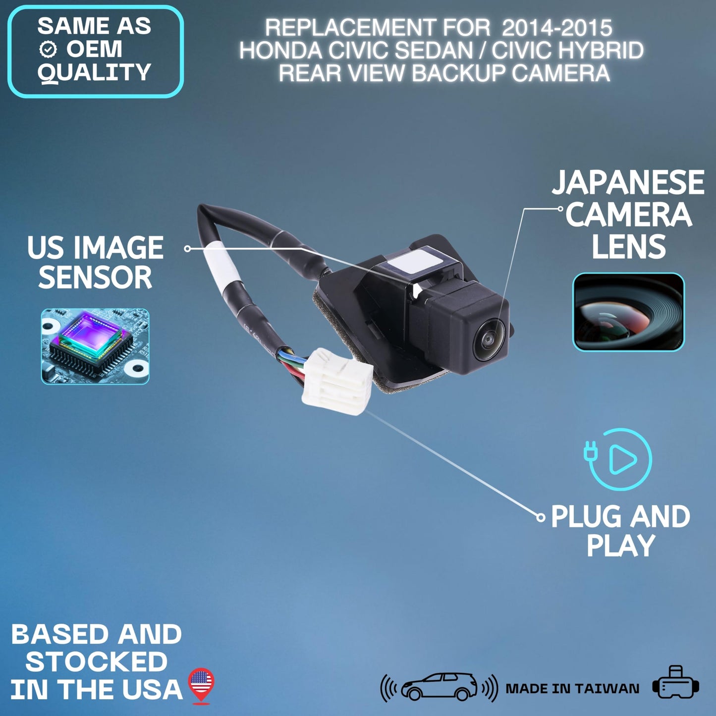 Backup Camera Replaces for 14-15 Honda CIVIC 39530-TR3-A11