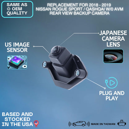 Backup Camera Replaces for 2018 2019 2020 2021 2022 Nissan Rogue Sport/Qashqai w/o AVM OE Part # 28442HV00A, 28442-HV00A