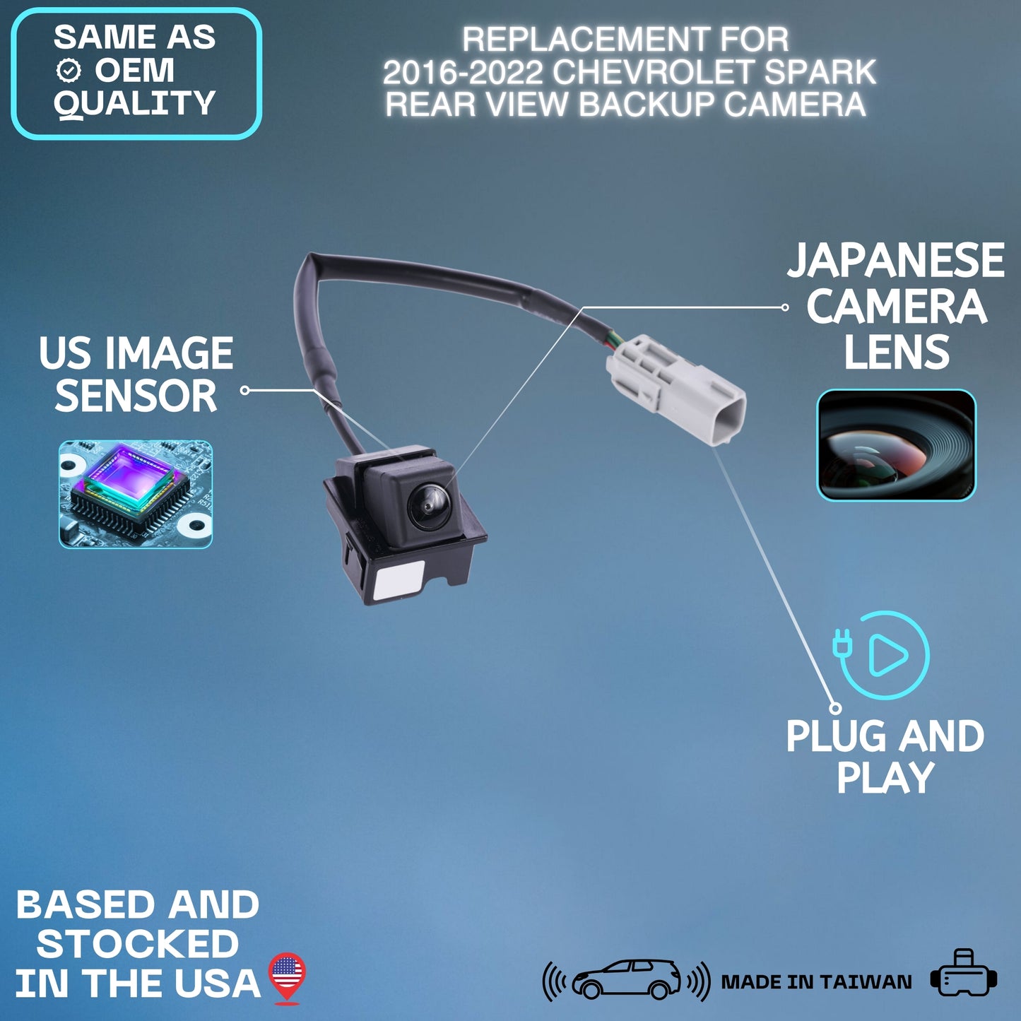 Backup Camera Replaces for 2016 2017 2018 2019 2020 2021 2022 Chevy Spark OE Part # 42477239 95392692