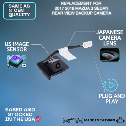 Backup Camera Replaces for 2017 2018 MAZDA 3 SEDAN OE Part# B61T67RC0 BALK67RC0