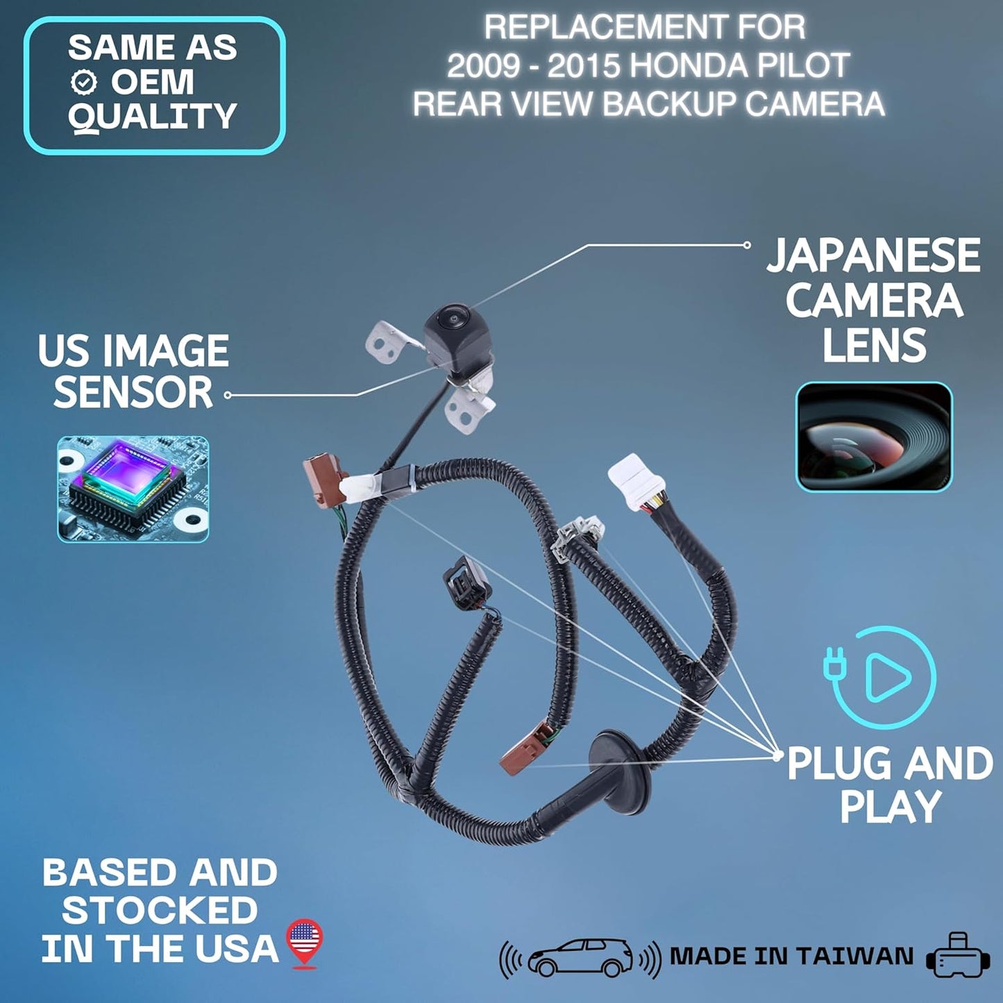 Backup Camera Replaces for 09-15 Honda Pilot 39530-SZA-A01