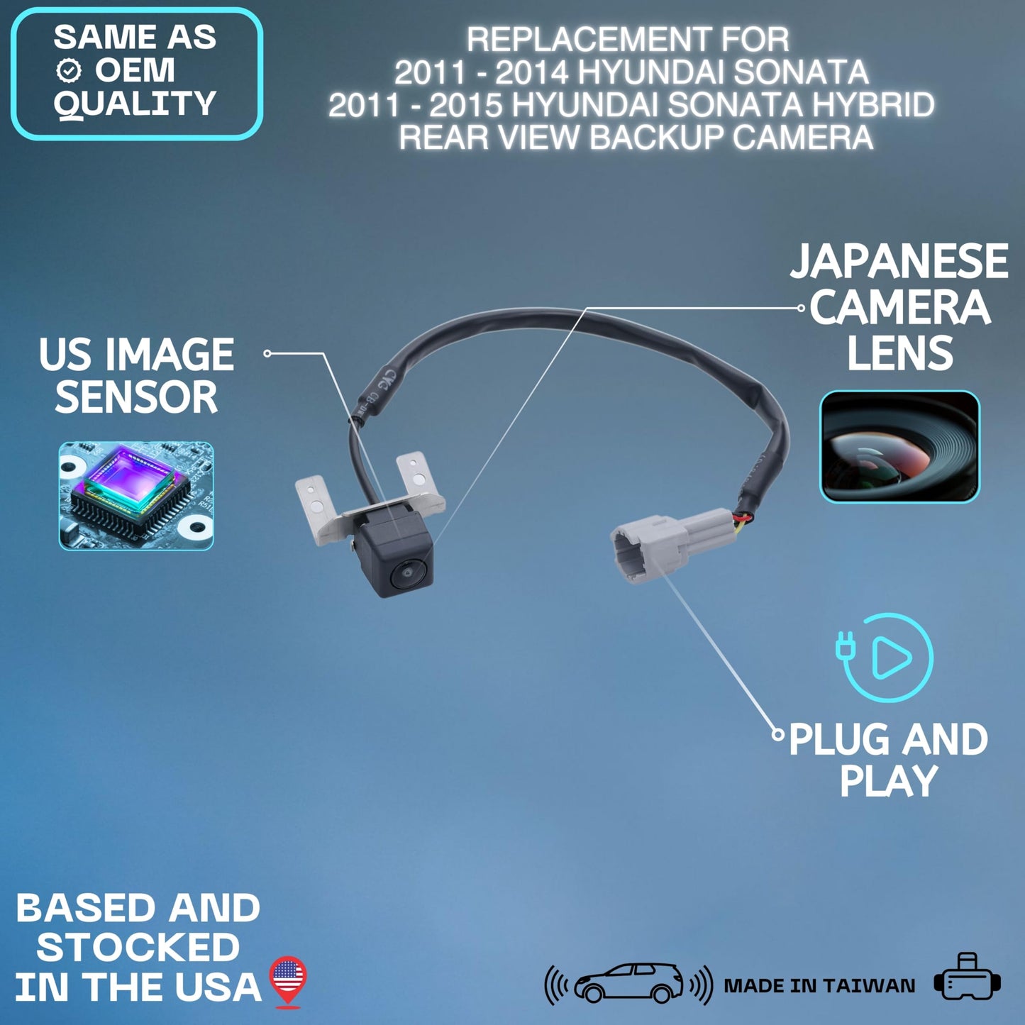 Backup Camera Replaces for 2011-2014 Hyundai Sonata | 2011-2015 Hybrid