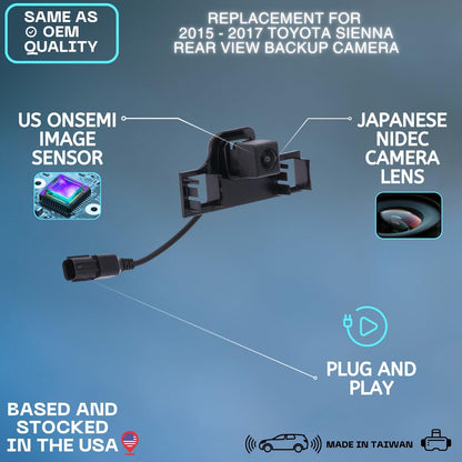 Backup Camera Replaces for 2015 2016 2017 TOYOTA SIENNA OE Part # 8679008030