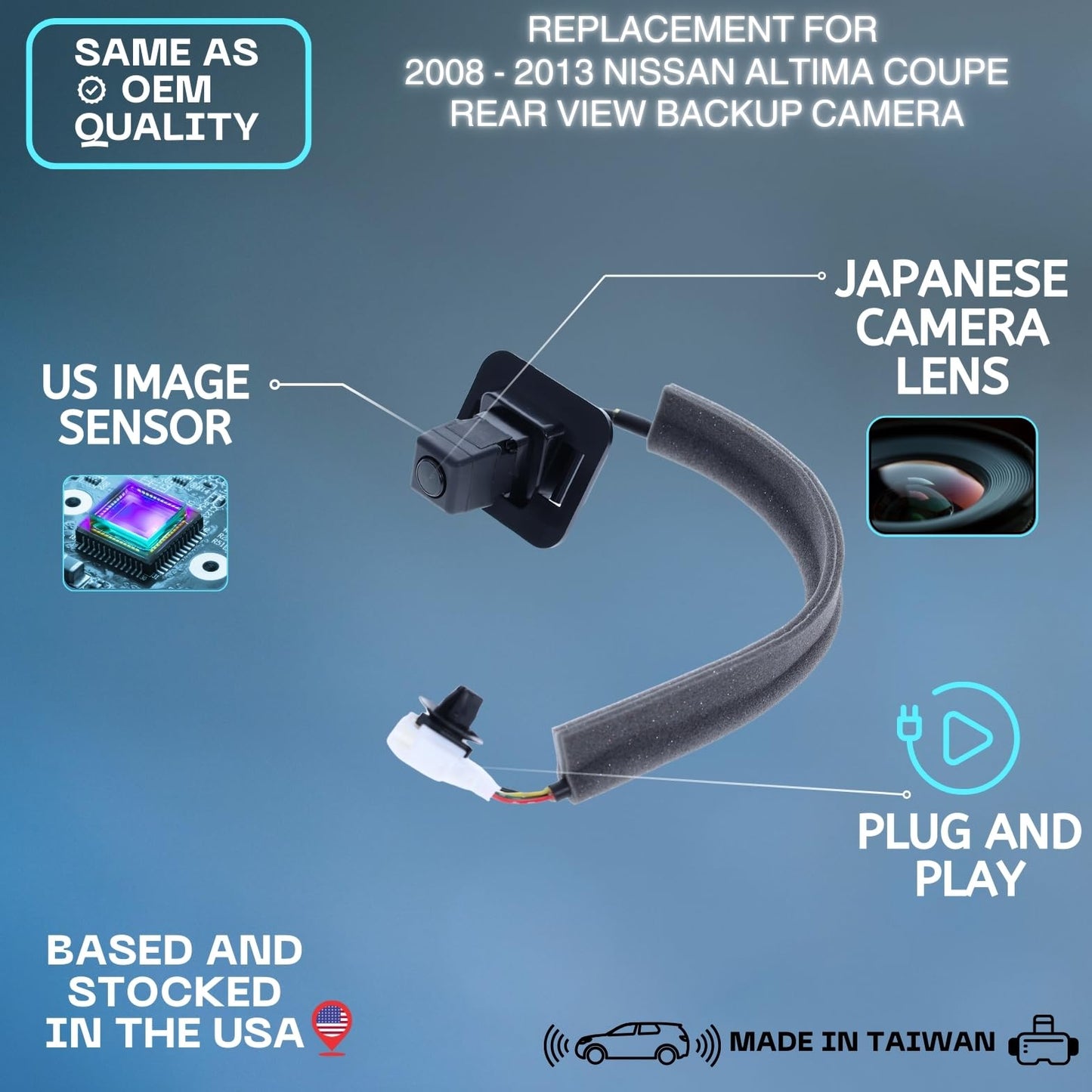 Backup Camera Replaces for 2008 2009 2010 2011 2012 2013 NISSAN ALTIMA COUPE