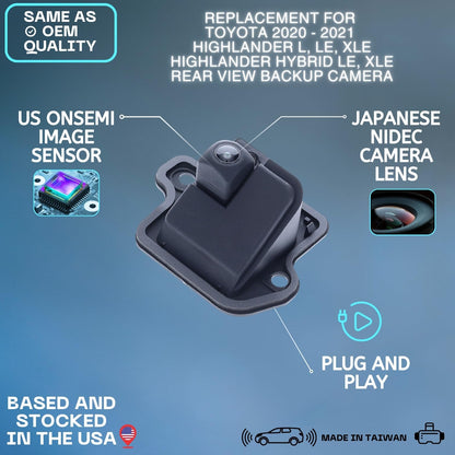 Backup Camera Replaces for 2020 2021 2022 Toyota Highlander L, LE, XLE/Highlander Hybrid LE, XLE OE Part # 867900E150 86790-0E150