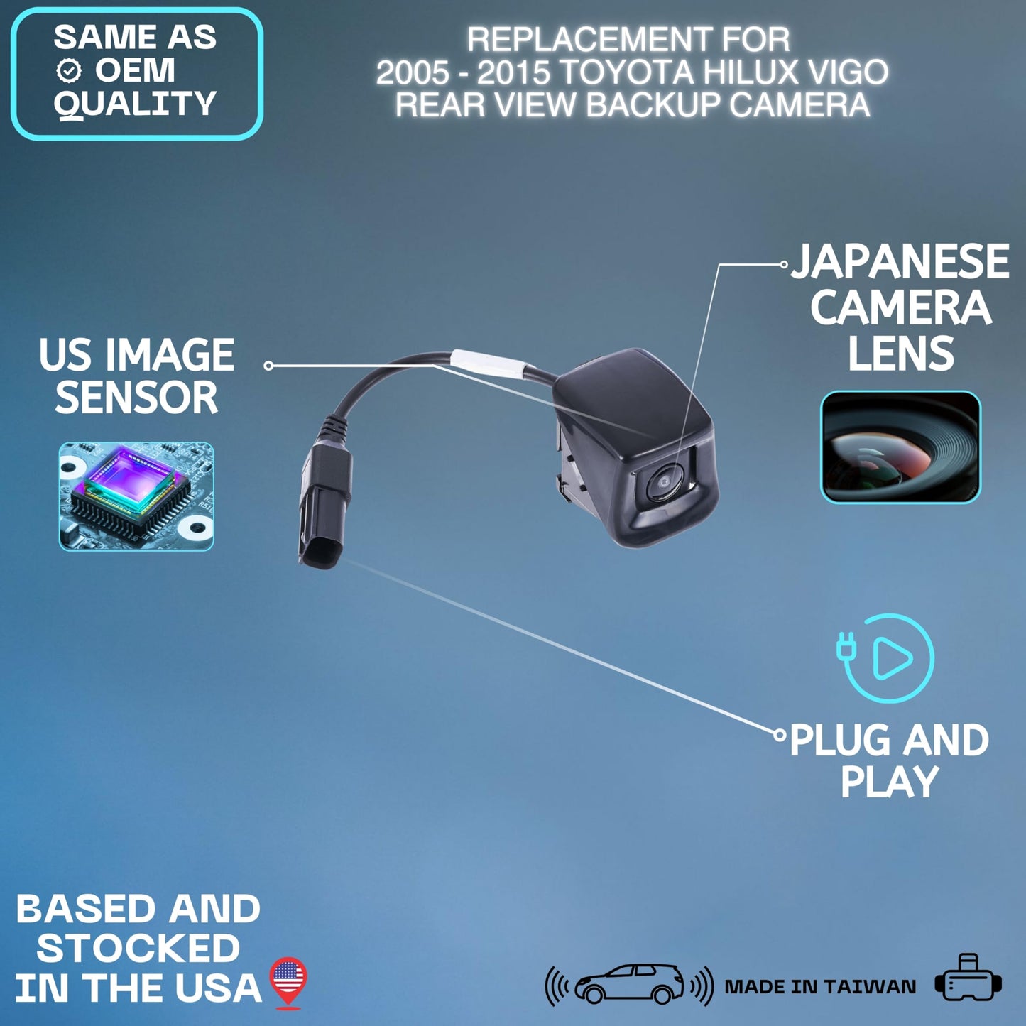 Backup Camera Replaces for 05-15 Toyota HILUX 86790-0K010