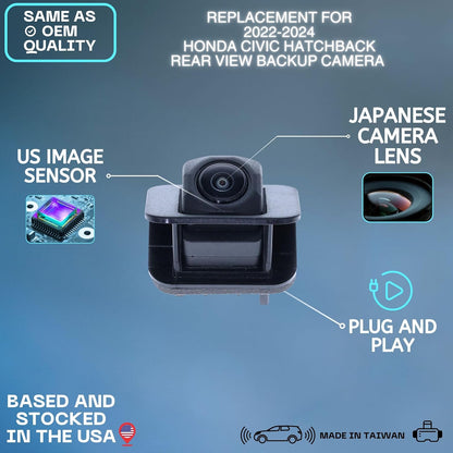 Backup Camera Replaces for 2022 2023 2024 Honda Civic Hatchback OE Part # 39530-T43-A01 39530T43A01