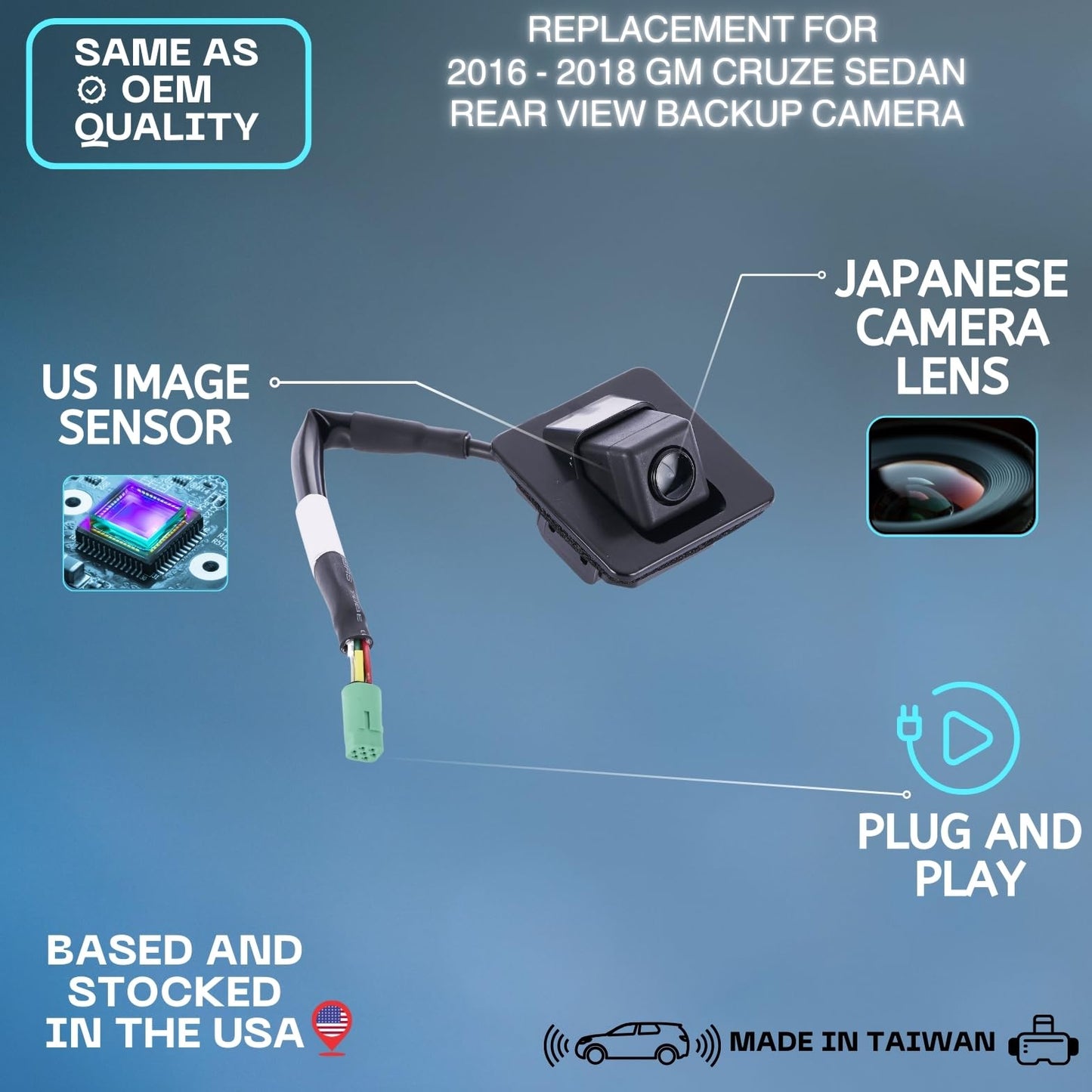 Backup Camera Replaces for 2016 2017 2018 GM CRUZE SEDAN