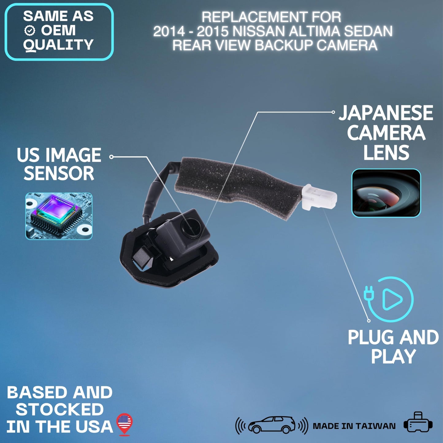 Backup Camera Replaces for 2014 2015 Nissan Altima Sedan