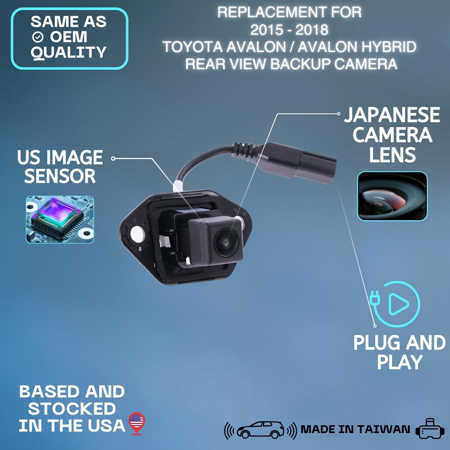 Backup Camera Replaces for 2015 2016 2017 2018 TOYOTA AVALON/AVALON HYBRID