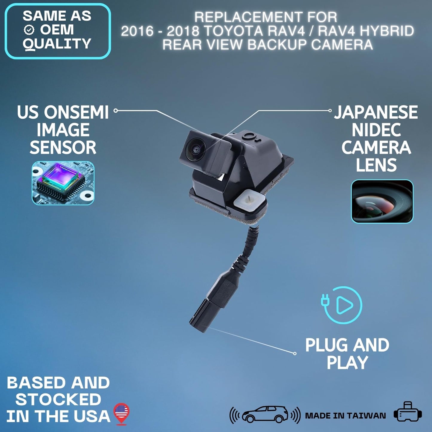 Backup Camera Replaces for 2016 2017 2018 Toyota RAV4 / RAV4 Hybrid