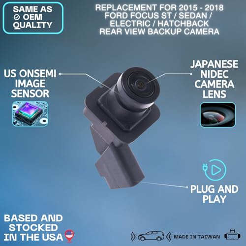 Backup Camera Replaces for 15-18 Ford Focus F1EZ-19G490-A F1ET-19G490-AC