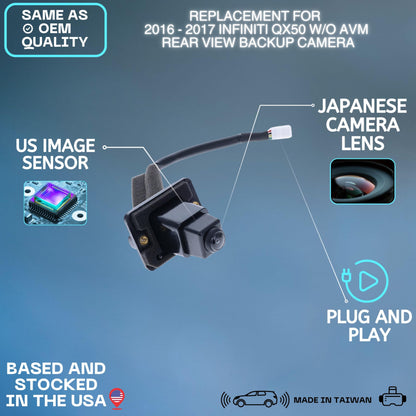 Backup Camera Replaces for 2016-2017 Infiniti QX50 w/o AVM OE Part # 28442-3WU1A