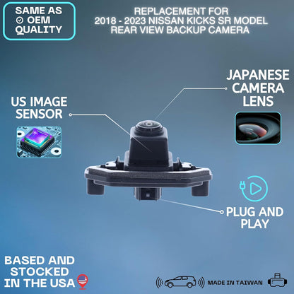 Backup Camera Replaces for 2018 2019 2020 2021 2022 2023 Nissan Kicks SR Model OE Part # 284425RA2A 284425RA0A 284425RA3C 284425RA3A (28442-5RA2A 28442-5RA0A 28442-5RA3C 28442-5RA3A)