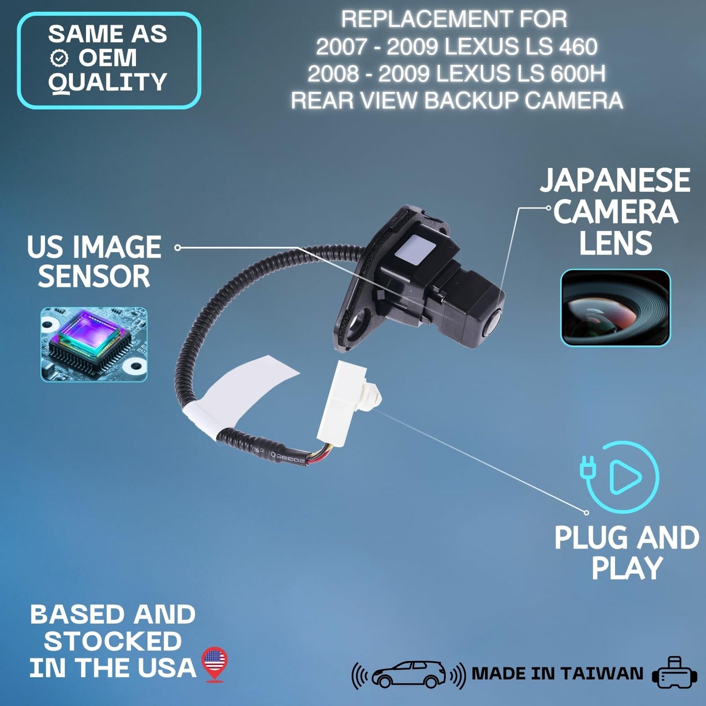 Backup Camera Replaces for 2007 2008 2009 LEXUS LS 460 | 2008 2009 LEXUS LS 600h