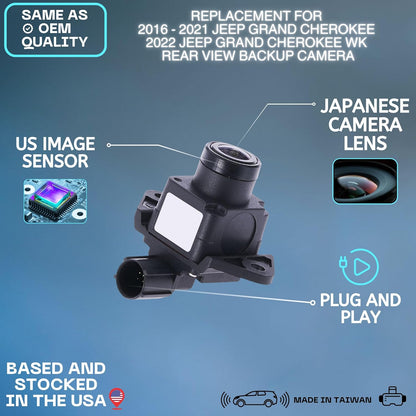 Backup Camera Replaces for 16-22 Jeep Grand Cherokee 68367609AA 68274727AB AC