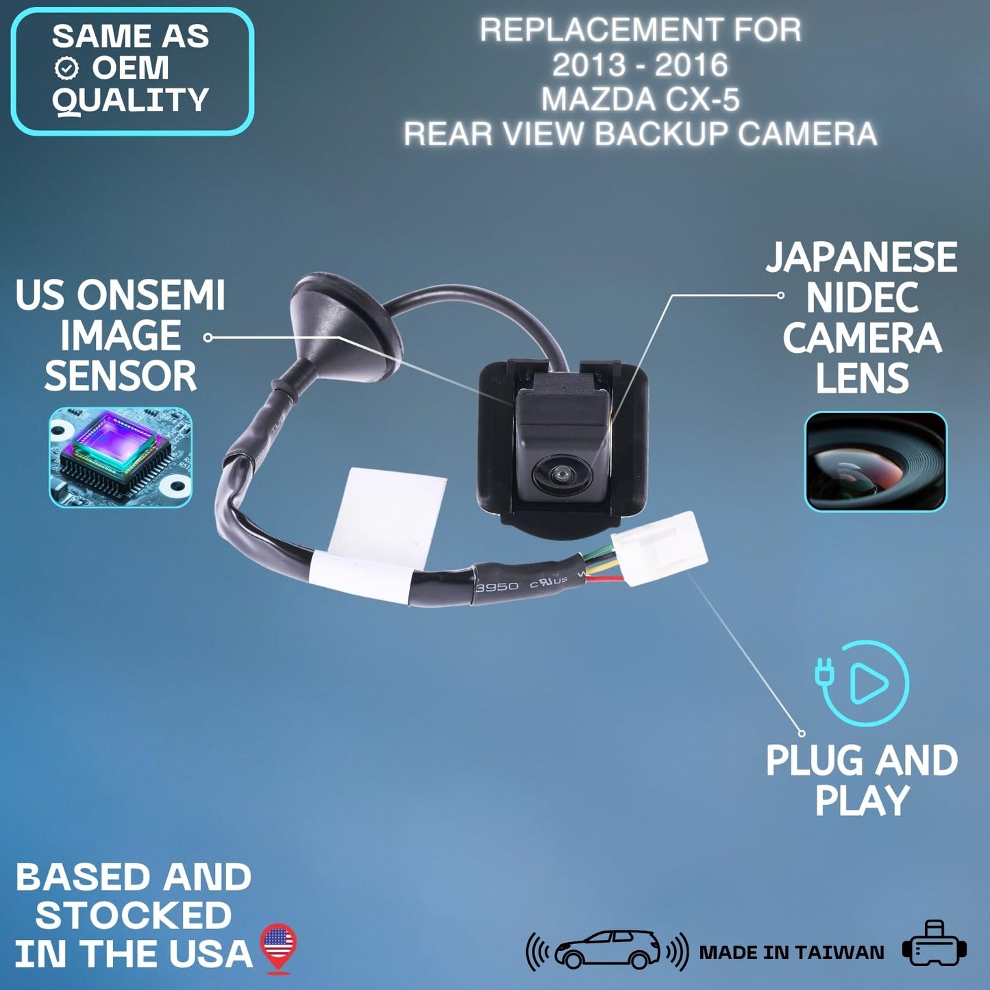 Backup Camera Replaces for 13-16 Mazda CX-5 K015-67-RC0 A KD33-67-RC0 C B A