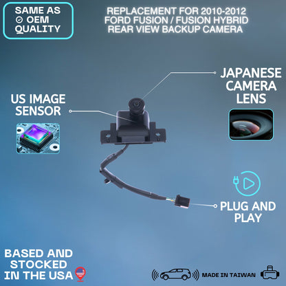 Backup Camera Replaces for 2010 2011 2012 Ford Fusion/Fusion Hybrid OE Part # AE5Z19G490A AE5T19G490BC (AE5Z-19G490-A, AE5T-19G490-BC)