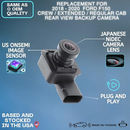 Backup Camera Replaces for 18 19 20 FORD F150 CREW / EXTENDED / REGULAR CAB OE