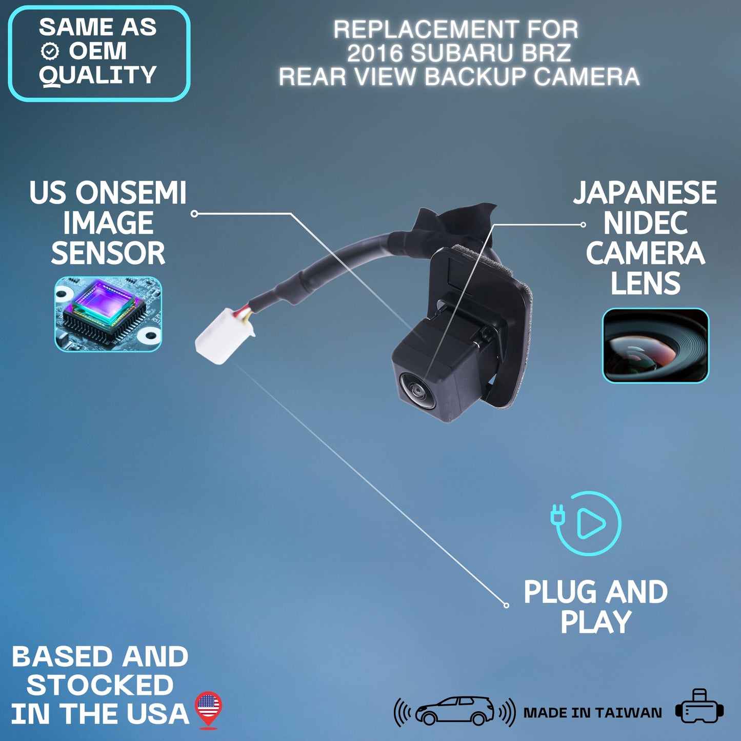 Backup Camera Replaces for 2016 SUBARU BRZ OE Part # 86267CA000