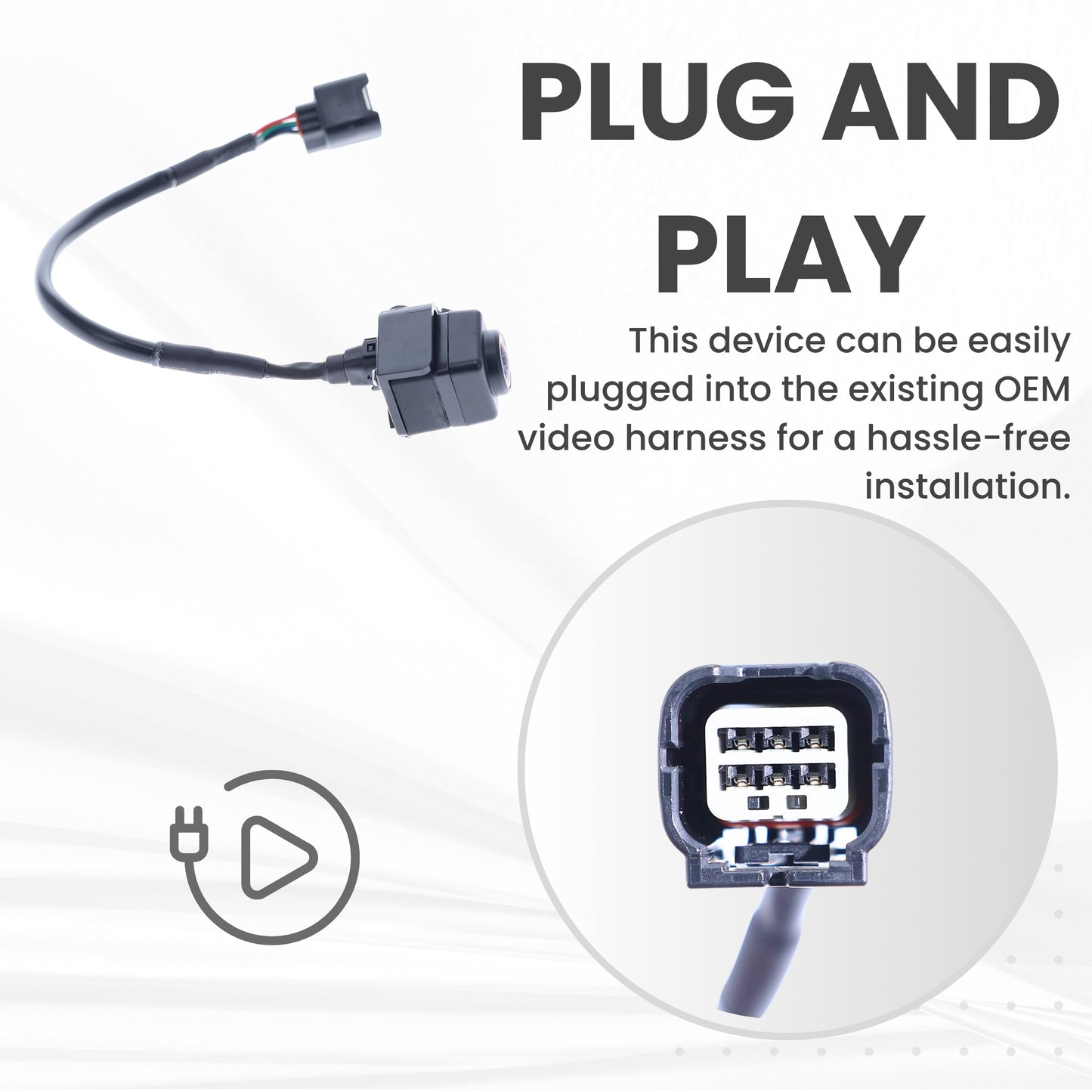 Right Side View Backup Camera Replaces for 2012-2015 Honda Civic Sedan | 2014-2015 Honda Civic Hybrid/Coupe OE Part # 36580-TR3-A01, 36580-TS8-A01 (36580TR3A01, 36580TS8A01)