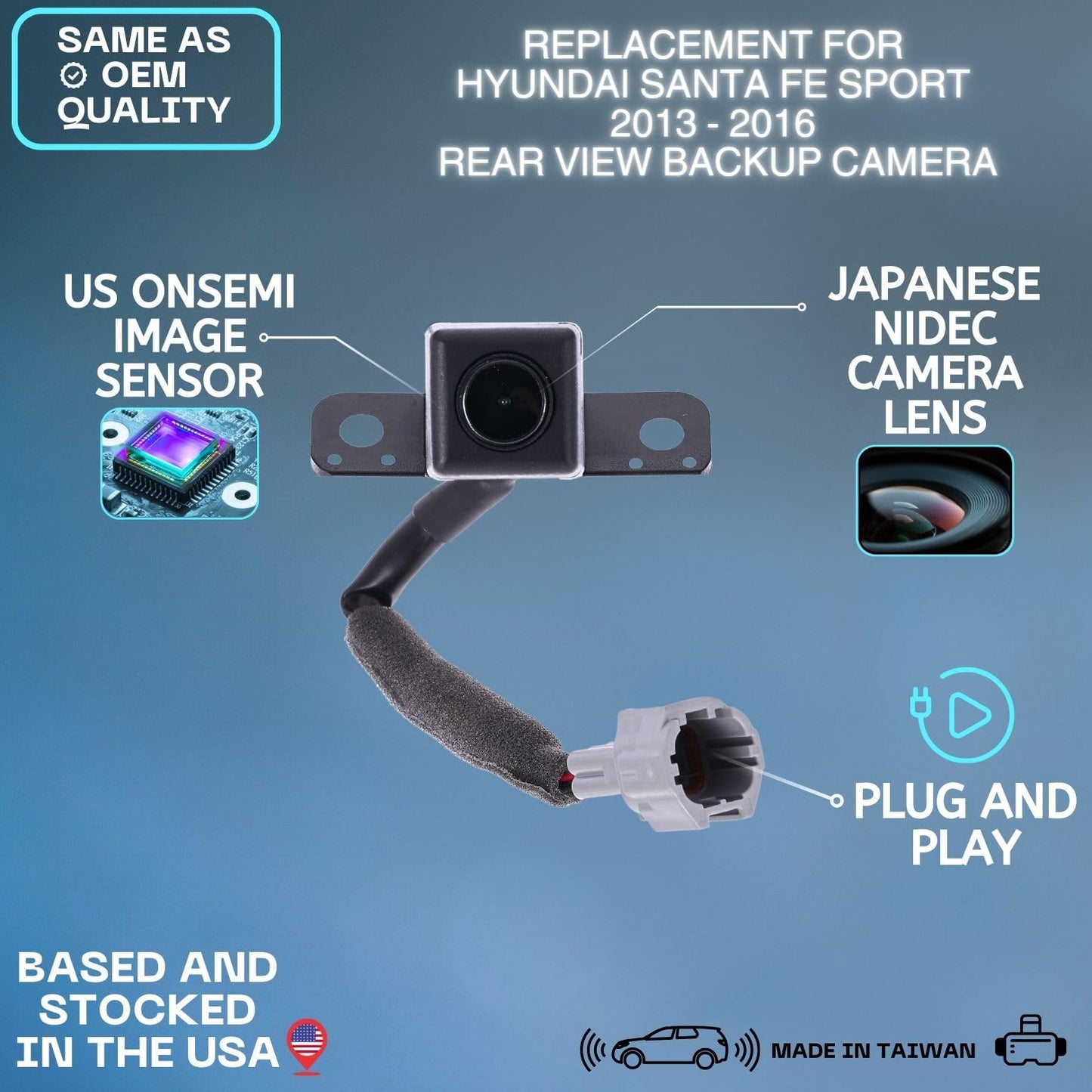 Backup Camera Replaces for 2013 2014 2015 2016 Hyundai Santa