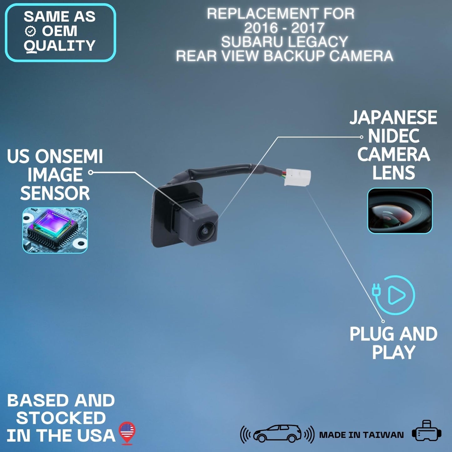 Backup Camera Replaces for 2016 2017 Subaru Legacy OE Part # 86267AL51A