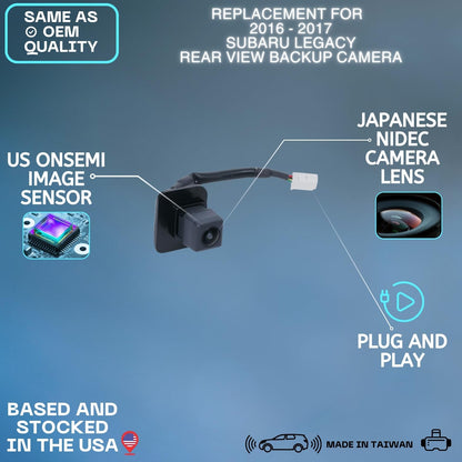 Backup Camera Replaces for 2016 2017 Subaru Legacy OE Part # 86267AL51A