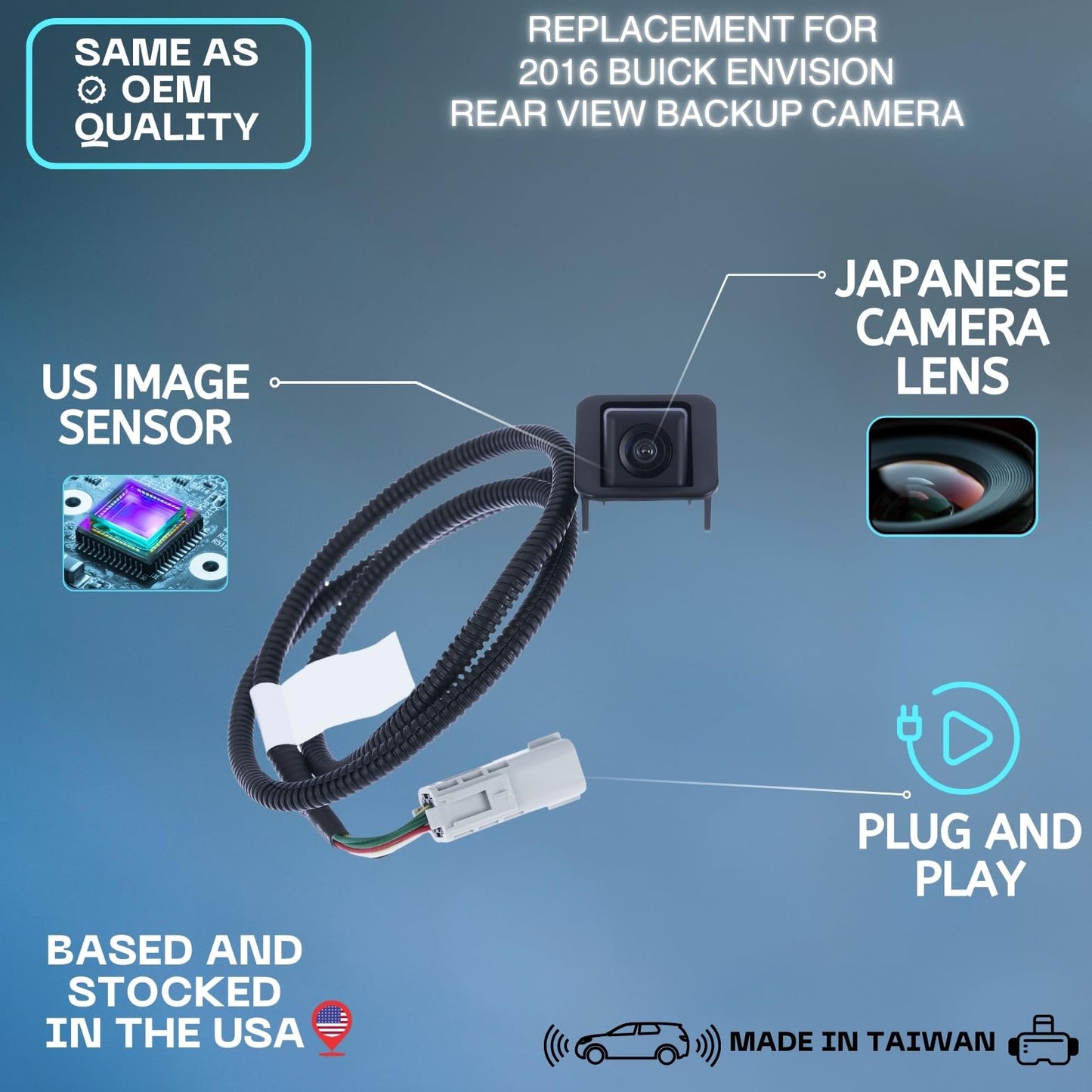 Backup Camera Replaces for 2016 2017 2018 Buick Envision w/o Surround View OE Part # 84093580 22926660 84163768