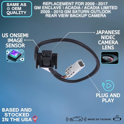 Backup Camera Replaces for 2009 to 2017 Buick Enclave GMC Acadia Saturn Outlook