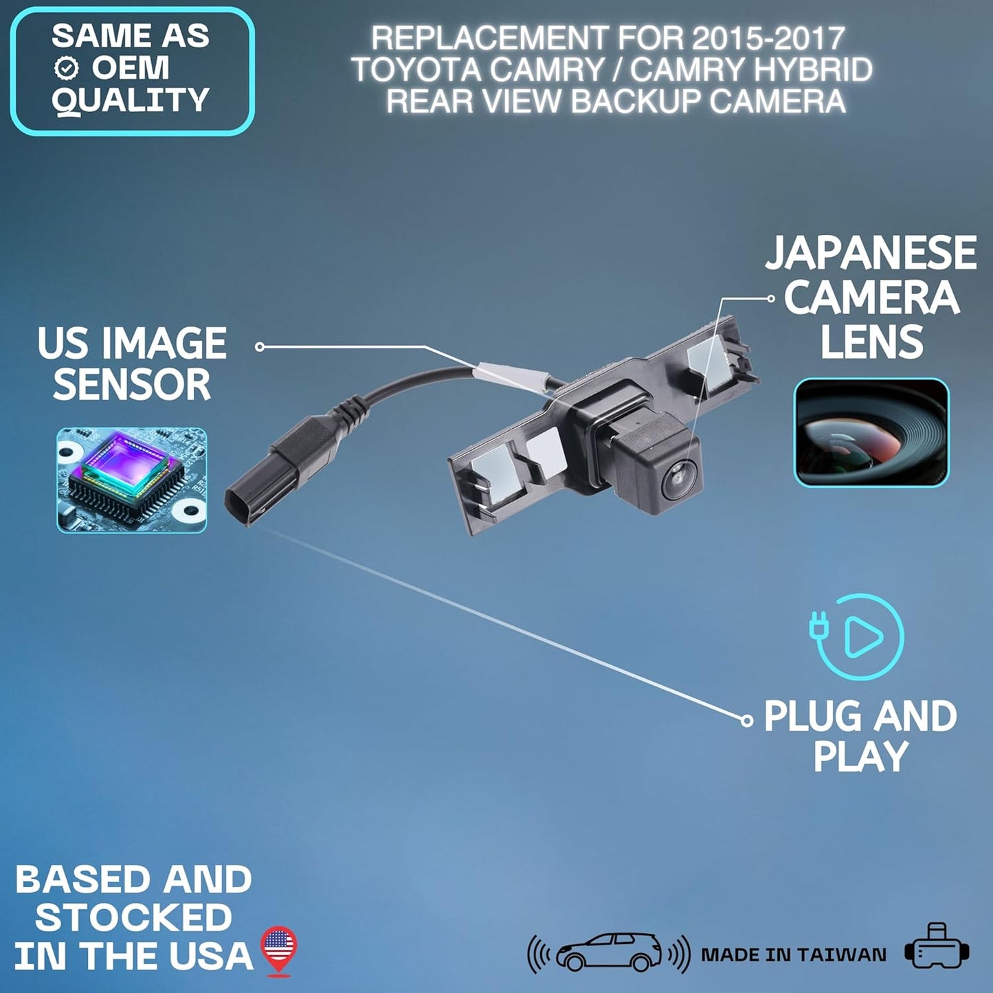 Backup Camera Replaces for 15-17 Toyota Camry 86790-06150 86790-06040
