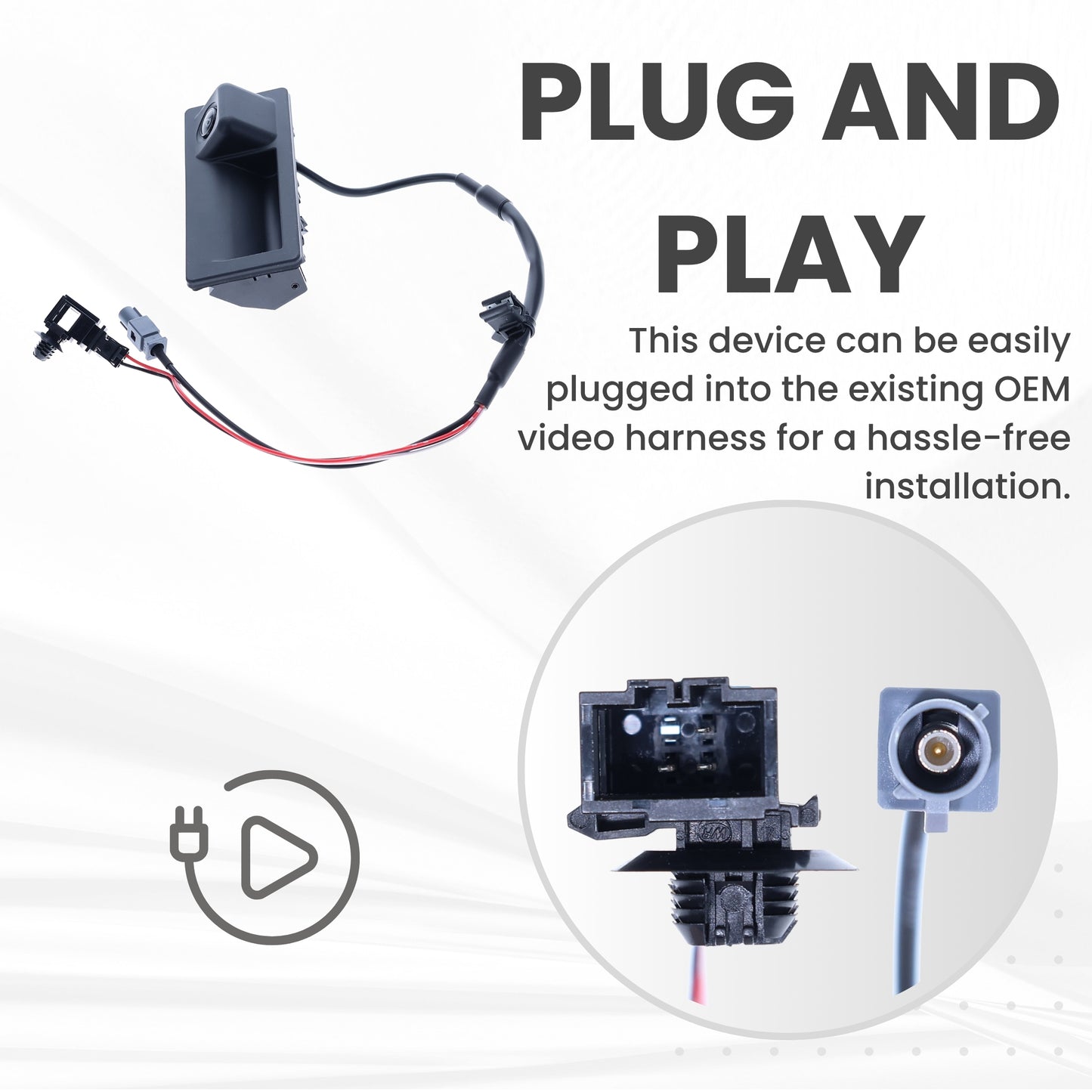 Backup Camera Replaces for 2016 2017 2018 VW Tiguan/Tiguan Limited Liftgate Switch w/o Navigation OE Part # 5N0827566AQ, 5N0827566AP (5N0-827-566-AQ, 5N0-827-566-AP)