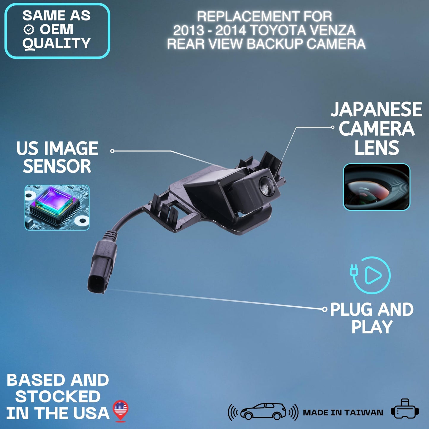 Backup Camera Replaces for 13-14 Toyota Venza 86790-0T010