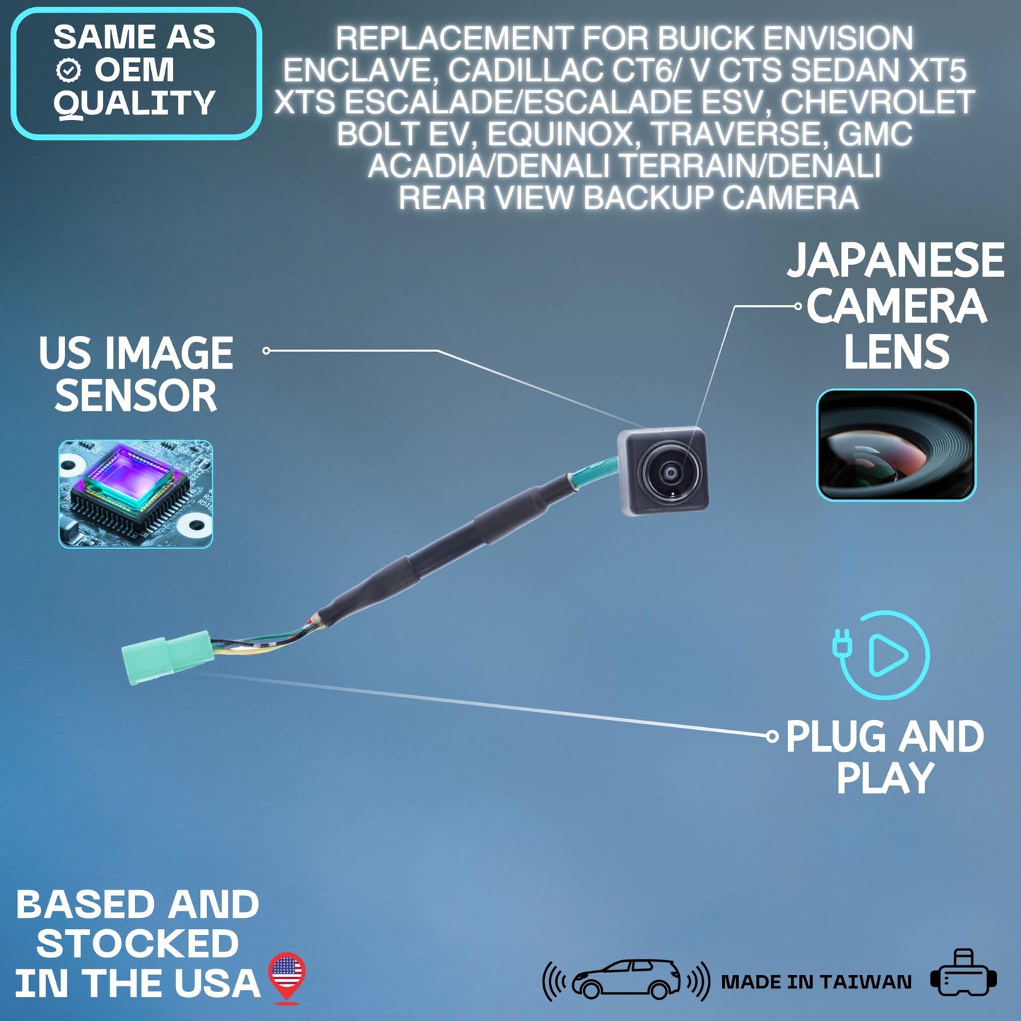 Backup Camera Replaces for Buick Cadillac Bolt Equinox Traverse Acadia Denali