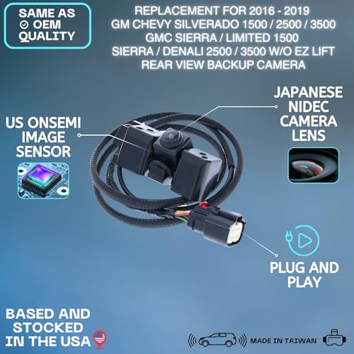Backup Camera Replaces for 16-19 GM SIERRA DENALI SILVERADO 84079952 23244435