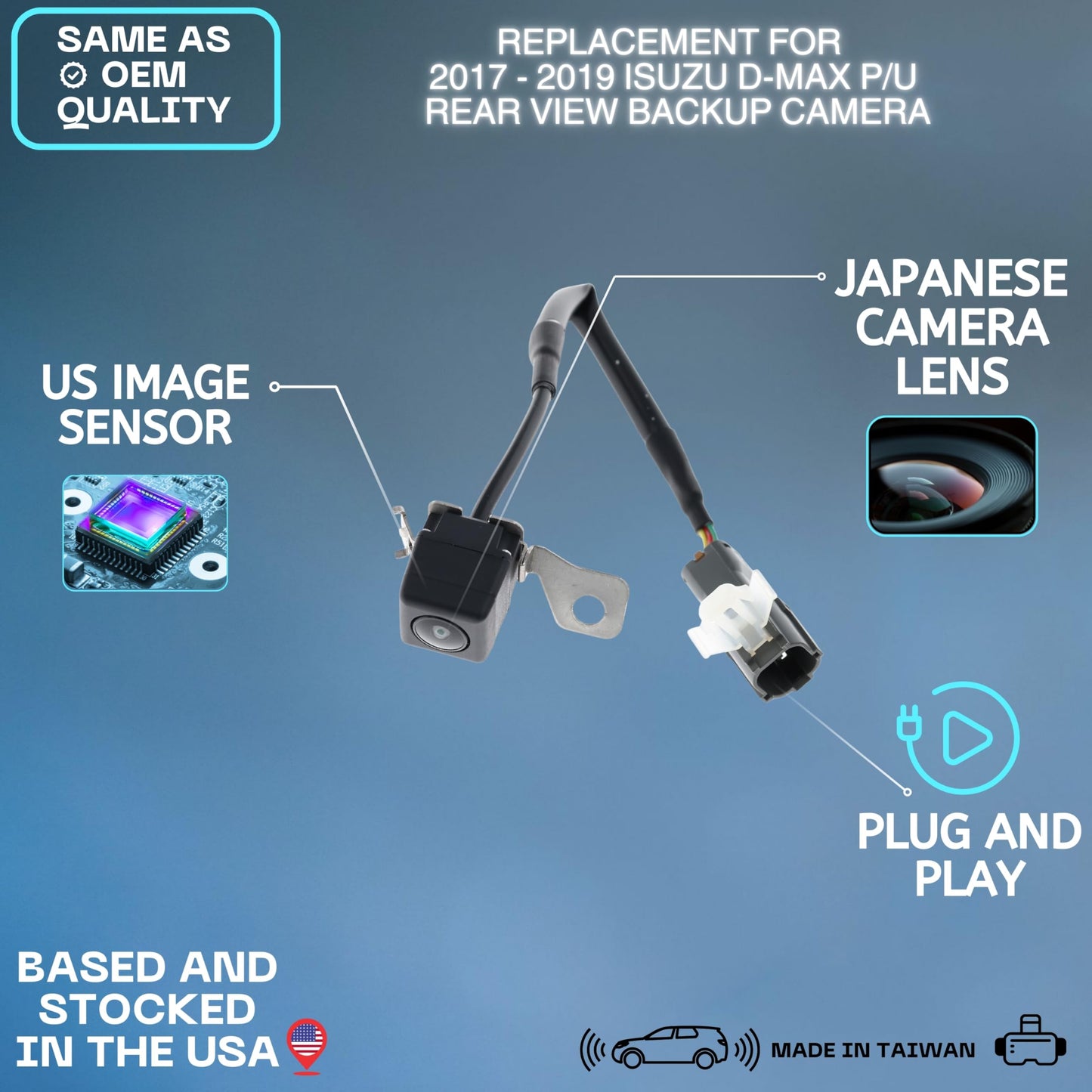 Backup Camera Replaces for 2017-2019 Isuzu D-Max P/U OE Part # 8982542860